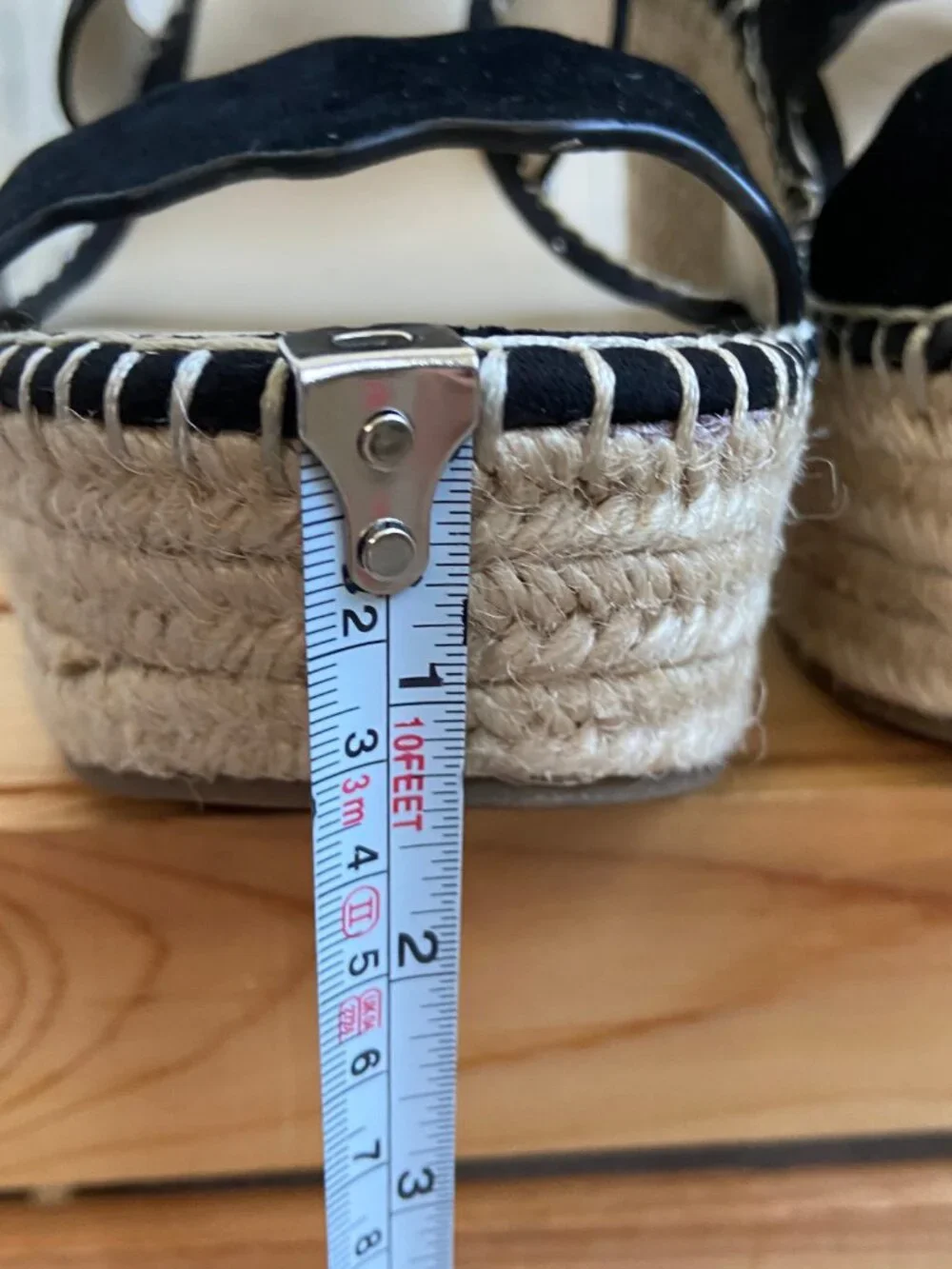 Marc Fisher Women's Size 8.5 Calita Platform Espadrille Heels Black Sandals